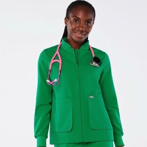 Figs Sebina Scrub Jacket Vibrant Green Professional Jacket size XS